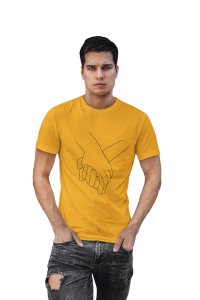 Holding Hands - Line Art for Male - Half Sleeves T-shirt