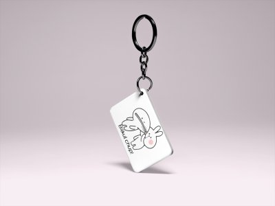 Bilkul Chup ! -White -Designable DialoguesKeychain(Combo Set Of 2)