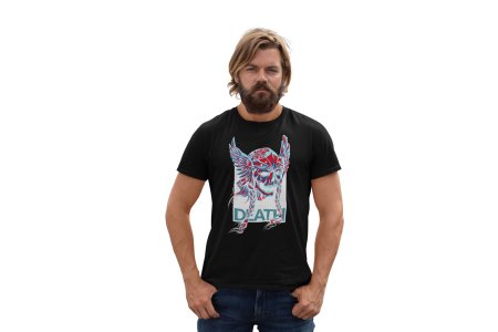 Death (colourful skull) -round crew neck cotton tshirts for men