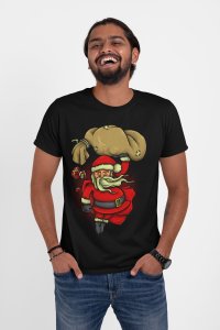 Santa Claus -round crew neck cotton tshirts for men