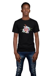 Musical instrument (BG White )-Black- Men's - printed T-shirt - comfortable round neck Cotton