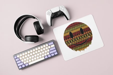 Colourful Patterns in Smiley Emoji- Emoji Printed Mousepad For Emoji Lovers