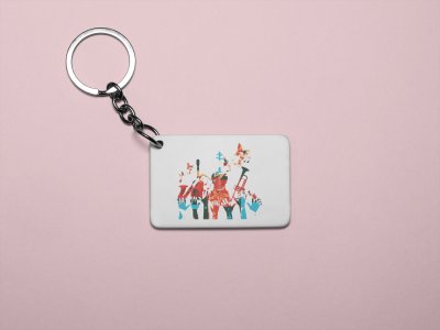 Musical Lover -White -Designable Musicllnstrument Keychain ( Combo Set Of 2)