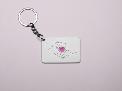 Heart For - Printed Acrylic Keychains(Pack Of 2)