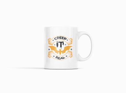 Creep it real-Bat(BG Orange)-Halloween Themed Printed Coffee Mugs