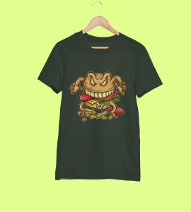 Hungry burger -round crew neck cotton tshirts for men