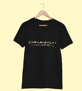 Chakli the all rounder text printed diwali themed unisex round neck blended black t-shirt specially for diwali festival