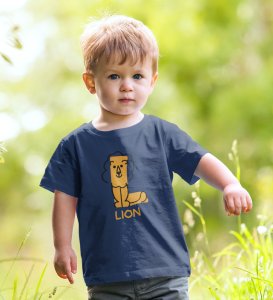 Lazy Lion, Boys Printed Crew Neck tshirt (Navy blue)