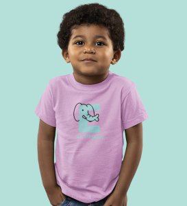 Elephantastic, Boys Round Neck Blended Cotton Tshirt (Purple)
