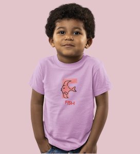 Fishy Fish, Printed Cotton Tshirt (Purple) for Boys