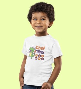 Chef Dino, Printed Cotton Tshirt for Boys