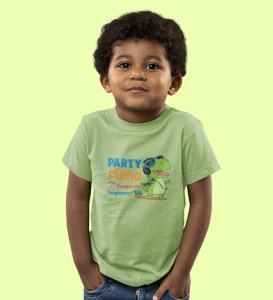 Party Animal Dino,Boys Cotton Printed T-Shirt 