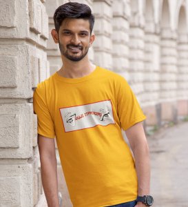 Itadori Two Faces, Printed Cotton Yellow Tshirt For Mens and Boys