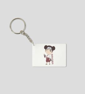 Tenten Precision  Printed White Anime Keychains Pack Of 2