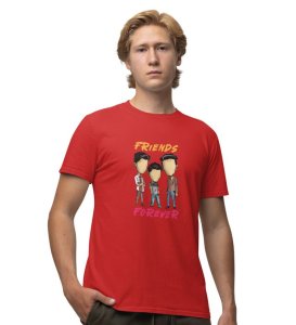 Rules Of Boys Red Round Neck Cotton Half Sleeved Men T-Shirt with Printed Graphics