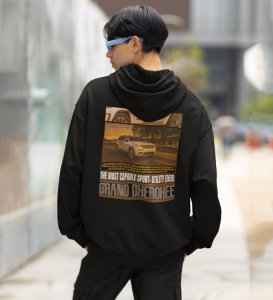 Explore the Outdoors  Premium OffRoad SUV Printed Black Hoodie for Men