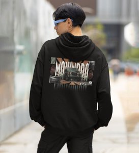 Rugged Performance  OffRoad Power SUV Printed Black Hoodie for Men