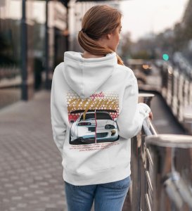 2000 HP Monster on the Streets Legendary Sports Car Printed White Hoodie for Women