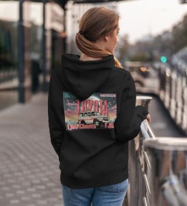 Iconic Off-Road SUV: Built for the Road Less Traveled Printed Black Hoodie for Women