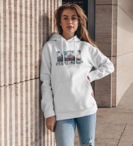 Eyes of the Wild Beasts Strength Cotton White Hoodie for Women