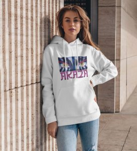 Reflective Eyes Legacy of Power Cotton White Hoodie for Women