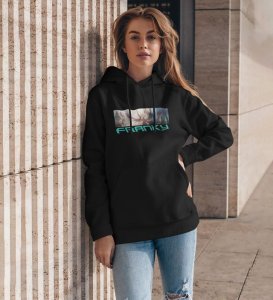 Eyes That Reflect Unyielding Strength and Will Cotton Black Hoodie for Women