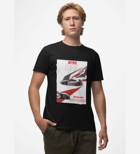Nitro Charge : Full Throttle Ride Graphic Printed Black T-Shirt